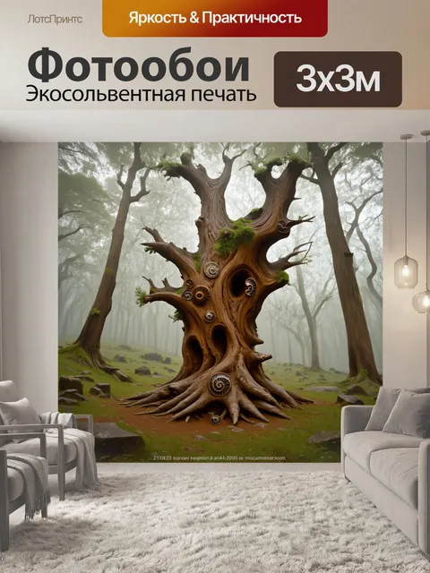 Фотообои огромное окаменелое дерево с аммонитами