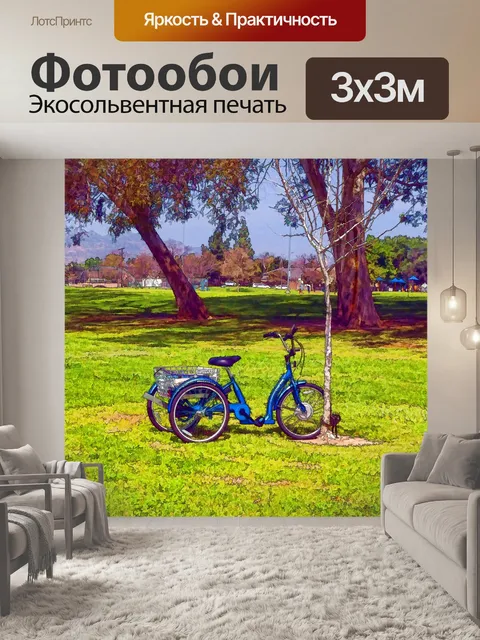Фотообои Трехколесный велосипед в парке