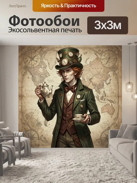 Фотообои Стимпанк джентльмен с часами