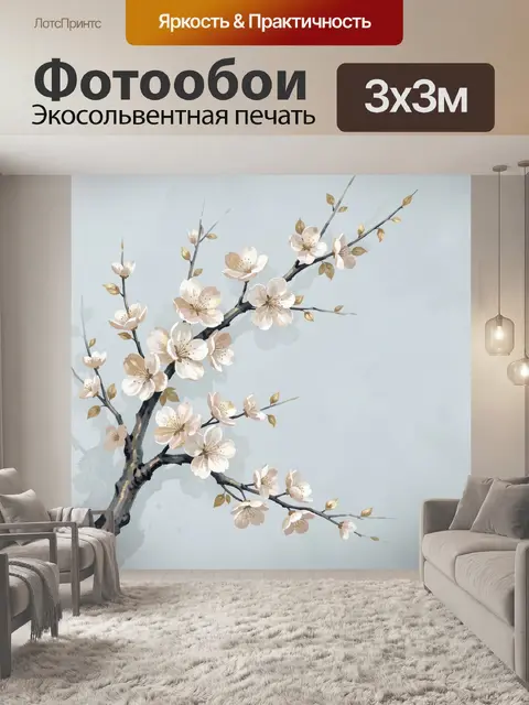 Фотообои Цветущая ветка сакуры
