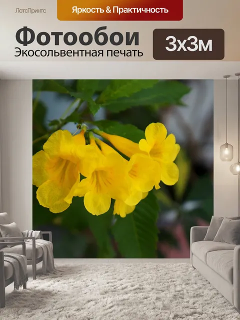 Фотообои Цветок золотой тон