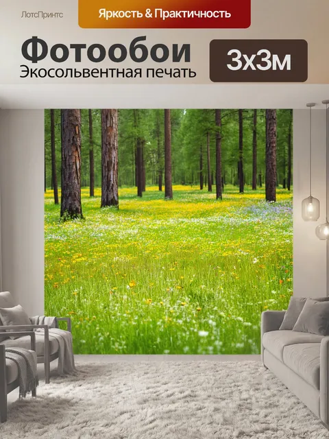 Фотообои россия леса — просторные луговые поляны в окружении высоких сосен
