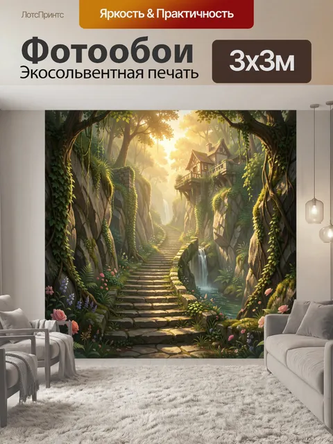 Фотообои Волшебная лесная тропа к домику
