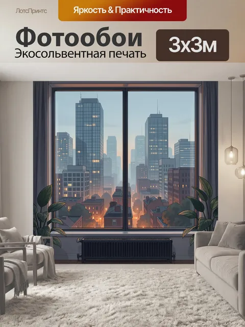 Фотообои Вид на город из окна
