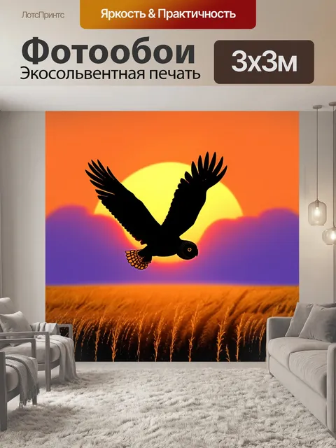Фотообои на фоне солнечного заката