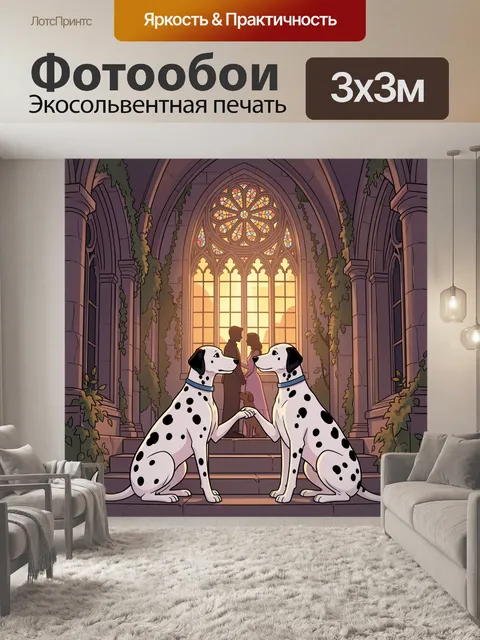 Фотообои Две далматинские собаки в соборе