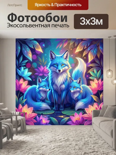 Фотообои Лесные хищники среди кувшинок