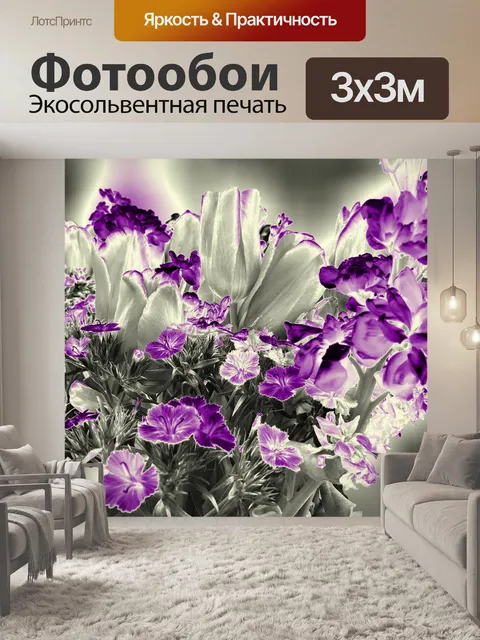 Фотообои Фиолетовые тюльпаны
