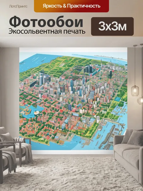 Фотообои с картой города