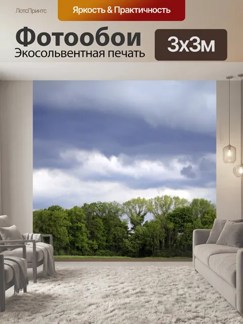 Фотообои Небо облака поля деревья