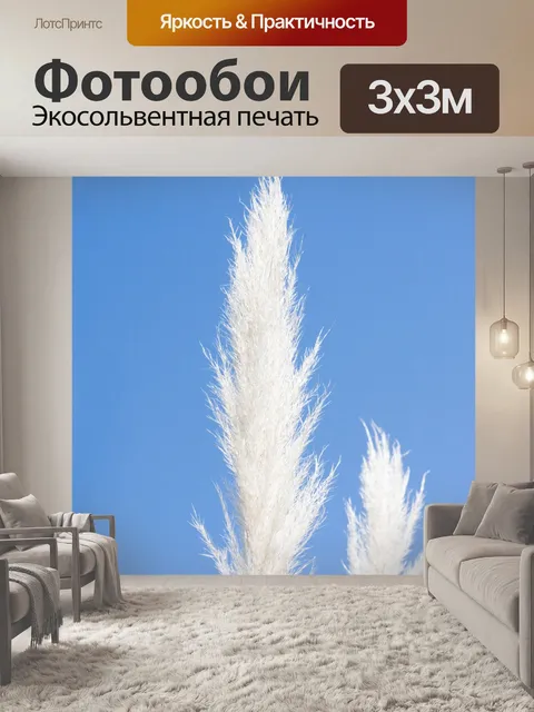 Фотообои Пампасах травы Blue Sky