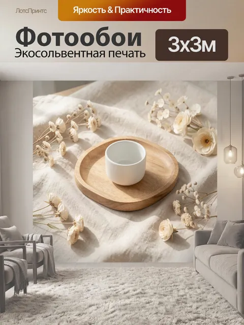 Фотообои Минималистичная композиция с цветами
