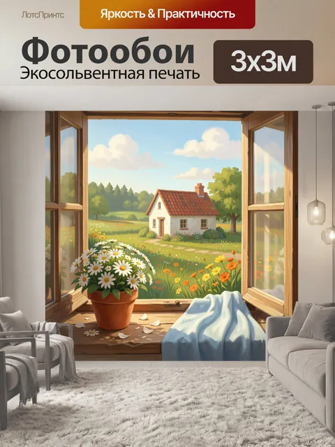 Фотообои Уютный деревенский домик у окна