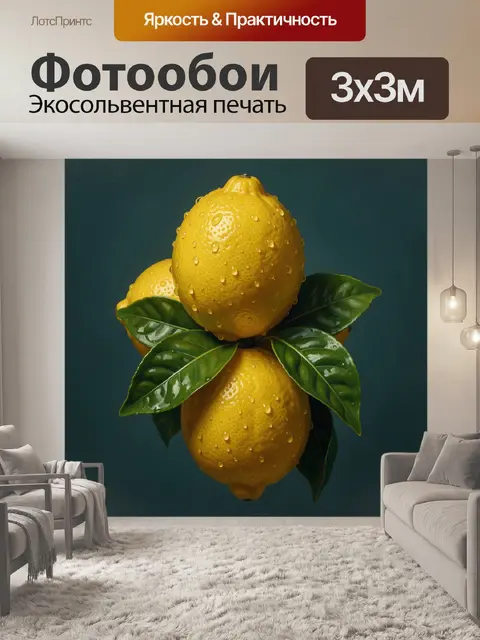Фотообои Цитрусы с зелеными листьями