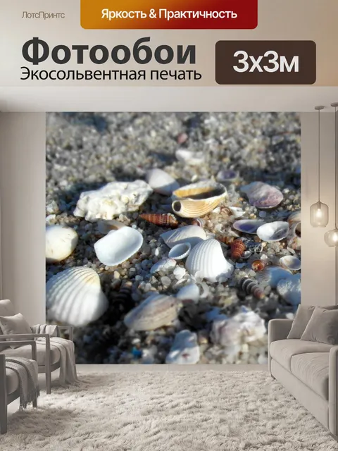 Фотообои Морские раковины на пляже