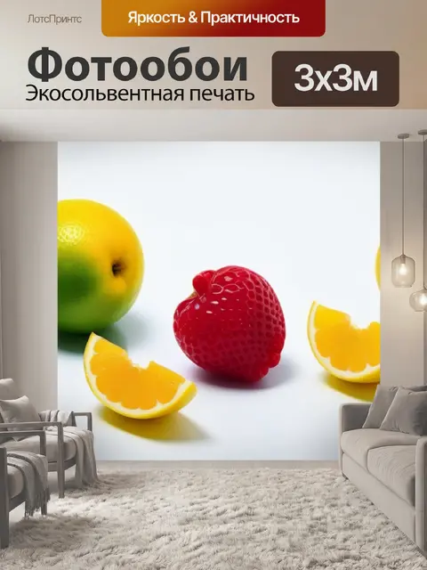 Фотообои фрукты на белом фоне для открытки