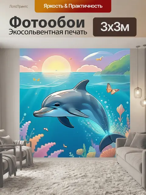 Фотообои дельфин на море
