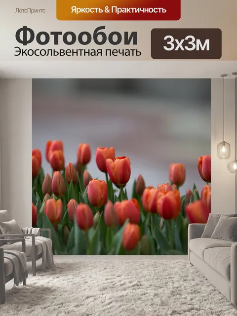 Фотообои Красные цветы