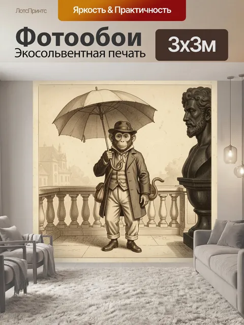 Фотообои Обезьяна в викторианском образе