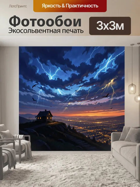 Фотообои Грозовое небо над городом