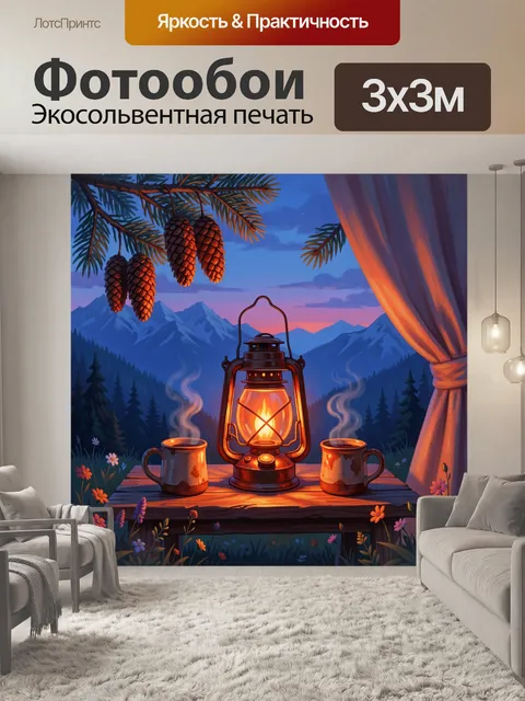 Фотообои Уютный вечер у горного костра