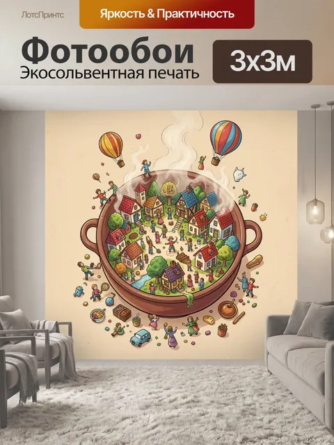 Фотообои Сказочный город в чаше