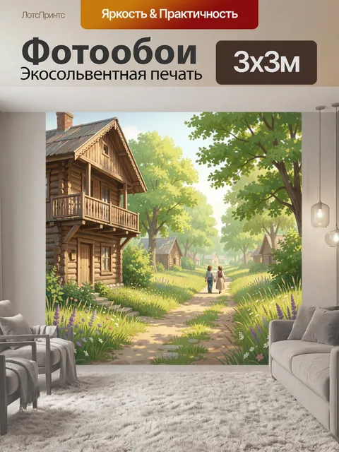 Фотообои Деревенская улица летом