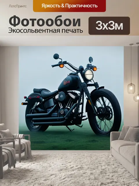 Фотообои чоппер в тумане