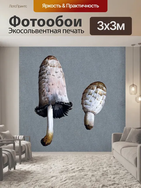 Фотообои Винтажная иллюстрация чемпиона грибов