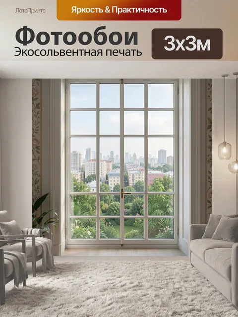 Фотообои Городской пейзаж среди зелени