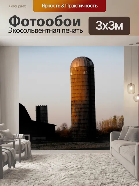 Фотообои Полу Силуэт амбар