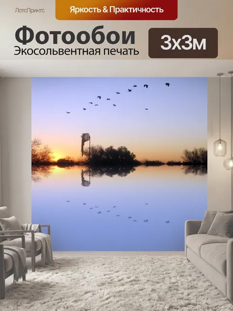 Фотообои отражение птиц в полете