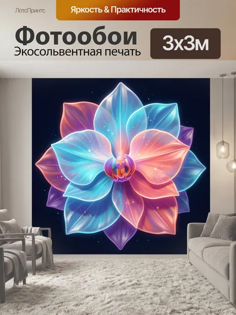 Фотообои Светящаяся неоновая орхидея