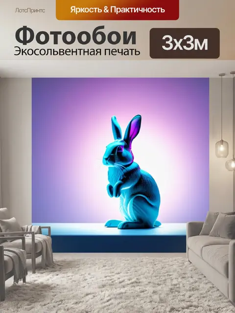 Фотообои с кроликом минимал
