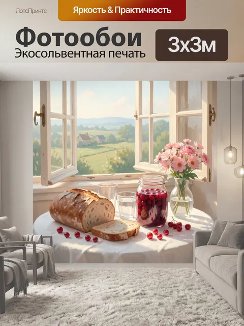 Фотообои Деревенский завтрак у открытого окна