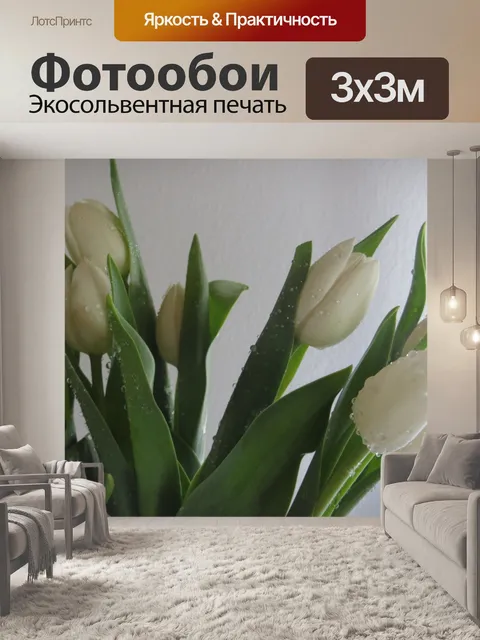 Фотообои Белые тюльпаны