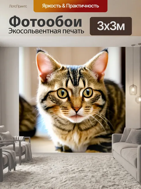 Фотообои коты, которые растут вместе с детьми в доме