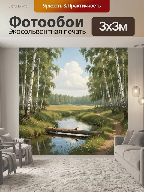 Фотообои Лесной ручей с тропинкой