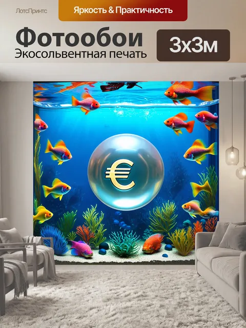 Фотообои визуализация евро как жемчужины