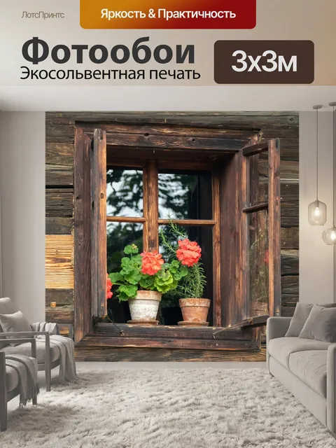 Фотообои Цветы в окне