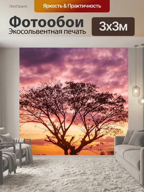 Фотообои дерево на закате