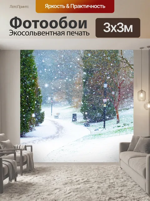 Фотообои Снег в парке