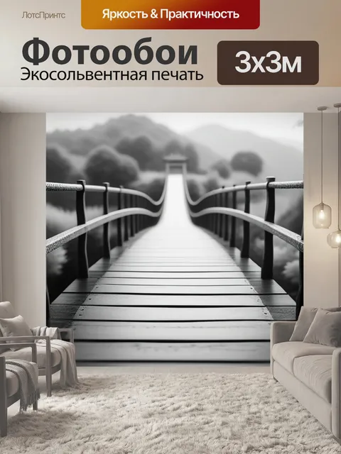 Фотообои пейзаж с моста чернобелый