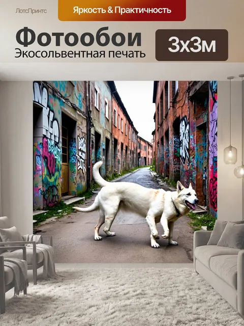 Фотообои на фоне заброшенной городской улицы