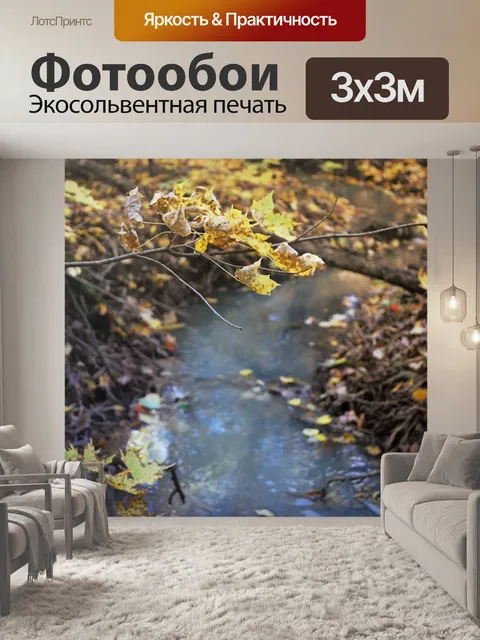 Фотообои осенний ручей