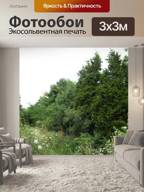 Фотообои Полевые цветы и деревья