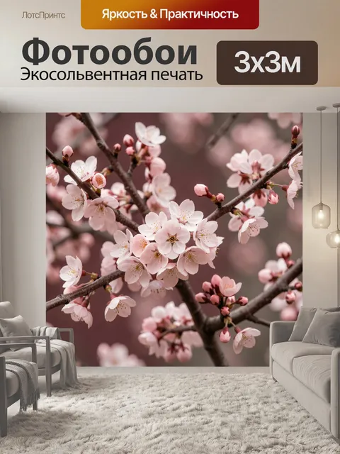 Фотообои Нежные цветы сакуры крупным планом