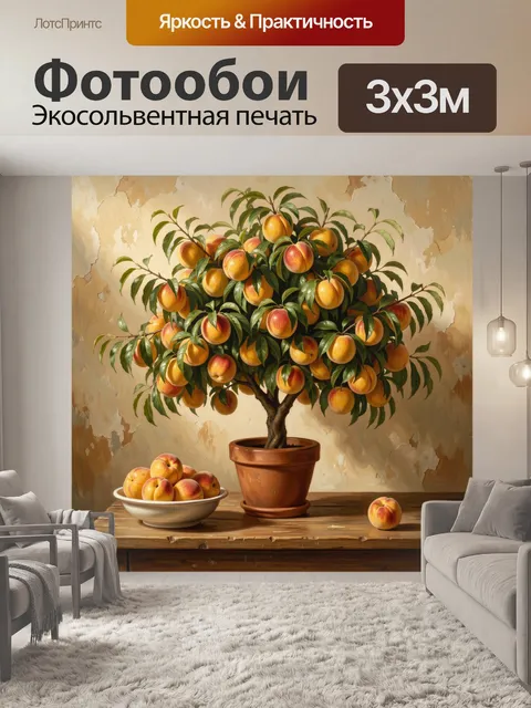 Фотообои Персиковое дерево в горшке