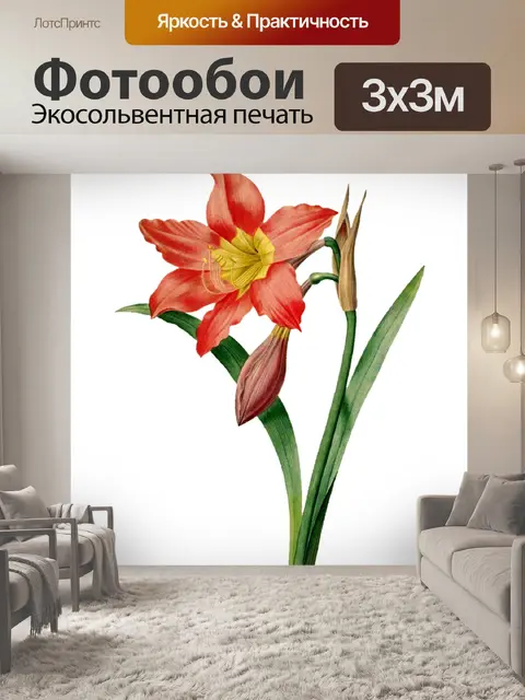 Фотообои Цветы нарисованные искусство клипарт