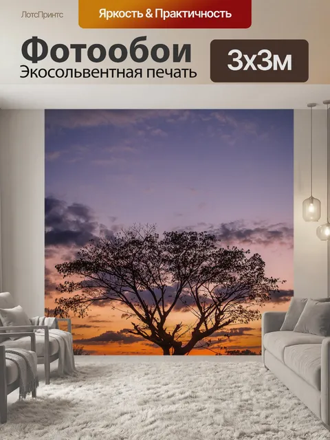Фотообои дерево на закате